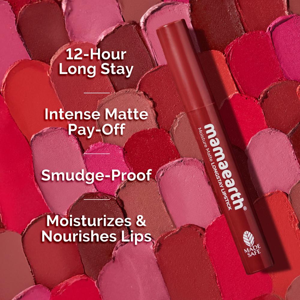 Mamaearth Moisture Matte Longstay Lipstick With Avocado Oil & Vitamin E