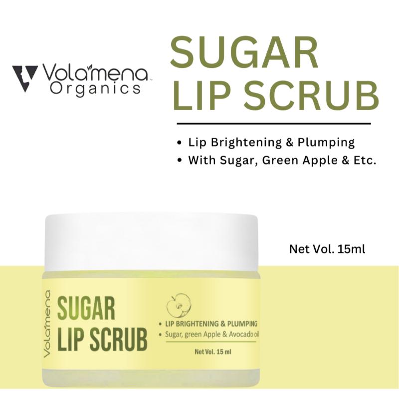 Volamena Lip Scrub With Sugar, Green Apple Extract & Avocado Oil