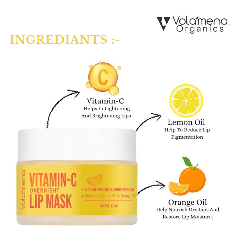 Volamena Overnight Lip Mask With Vitamic C, Lemon & Orange