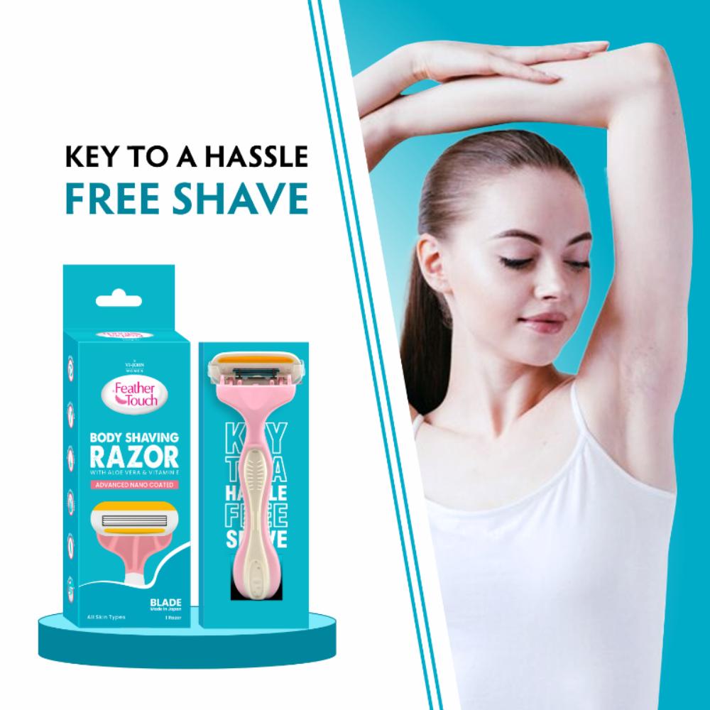 VI-JOHN Feather Touch Body Shaving Razor Coted With Aloevera & Vitamin E Advance Nano Coated