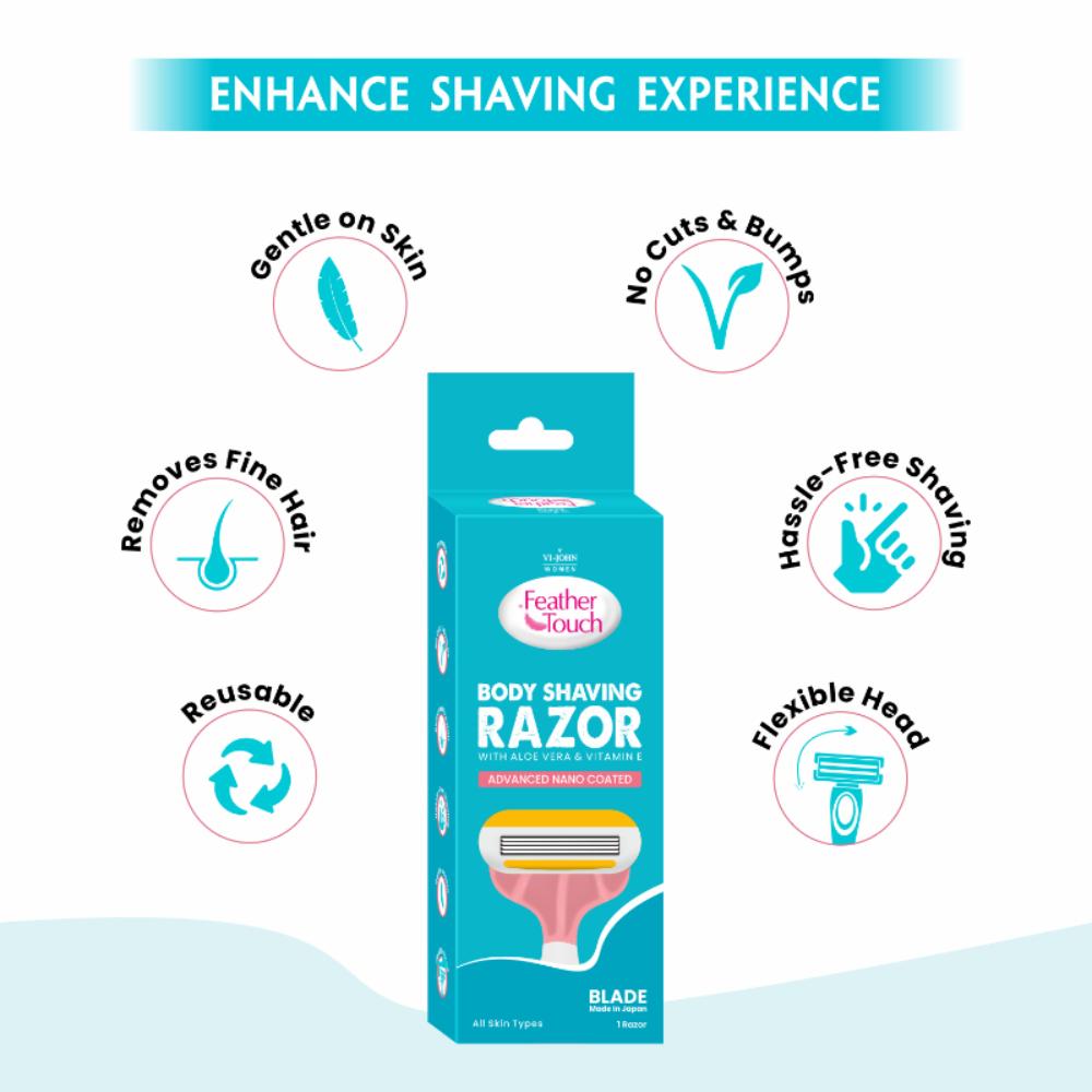 VI-JOHN Feather Touch Body Shaving Razor Coted With Aloevera & Vitamin E Advance Nano Coated