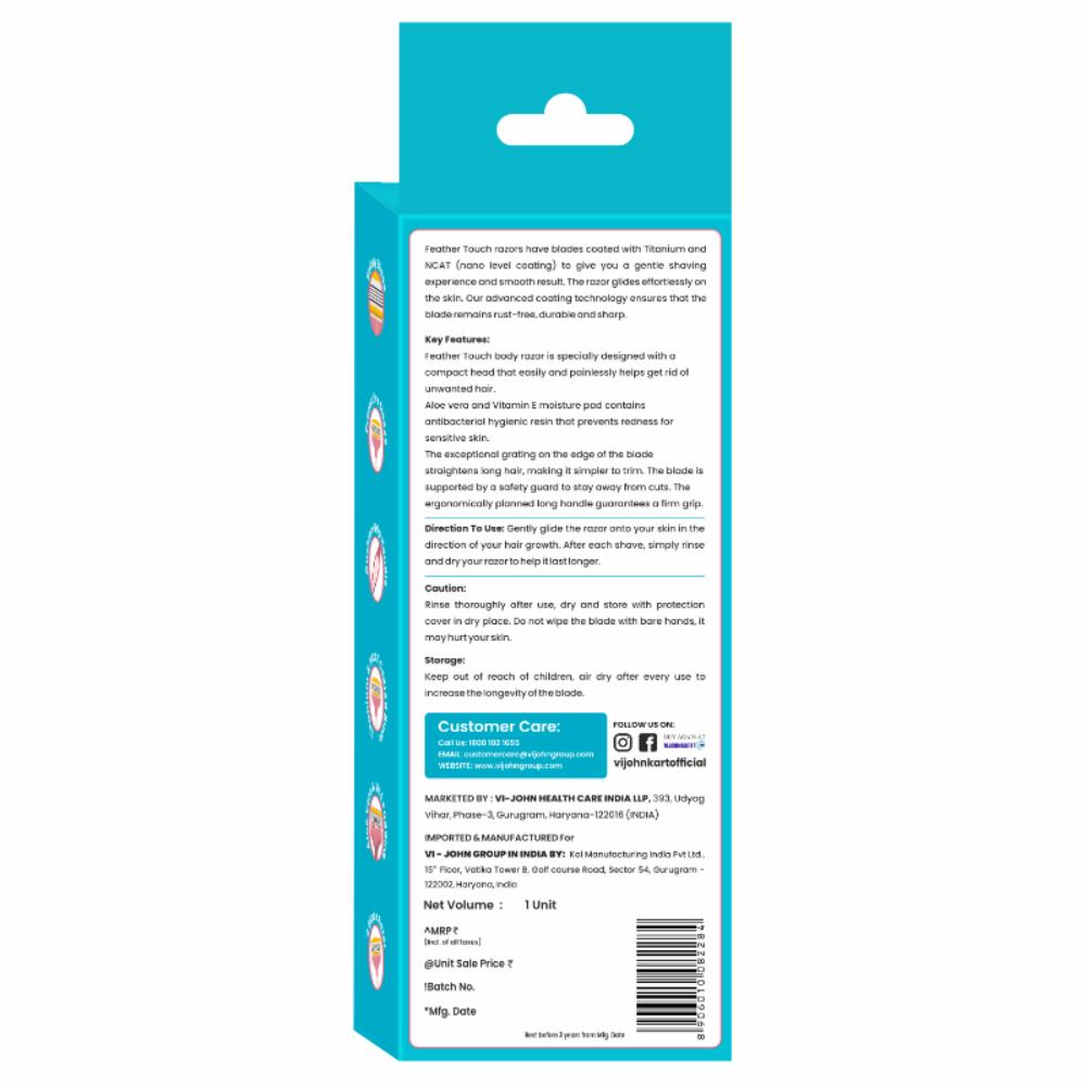 VI-JOHN Feather Touch Body Shaving Razor Coted With Aloevera & Vitamin E Advance Nano Coated