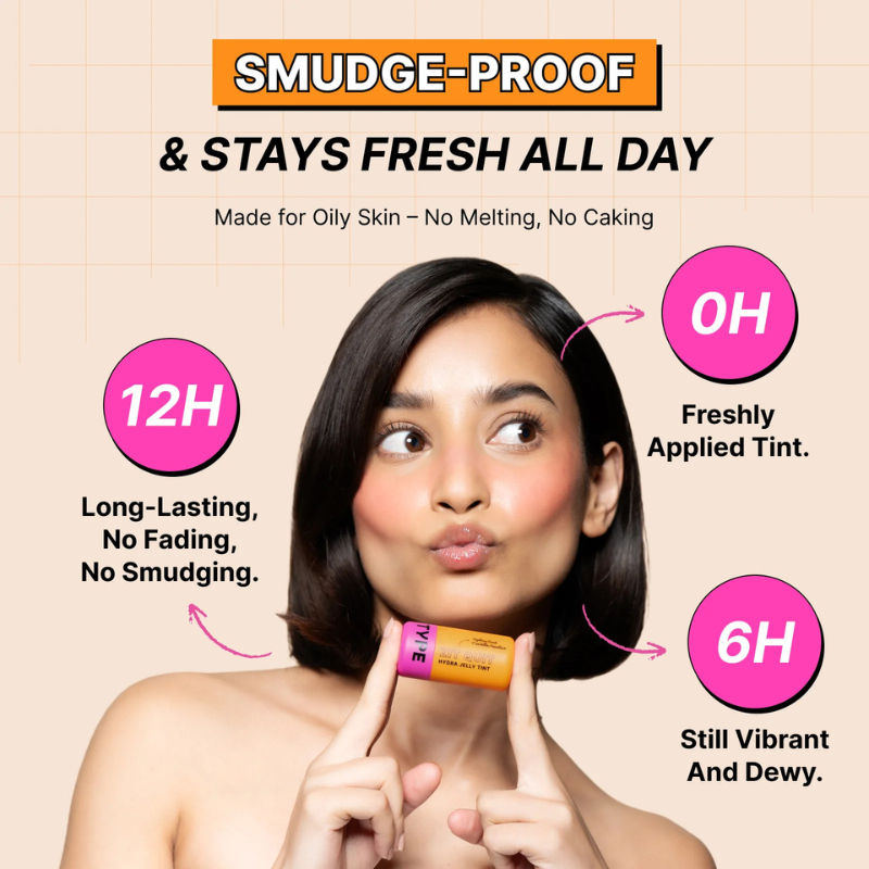 Type Beauty Get Even Hydra Jelly Tint with Vitamin C For Cheeks, Lips and Eyes