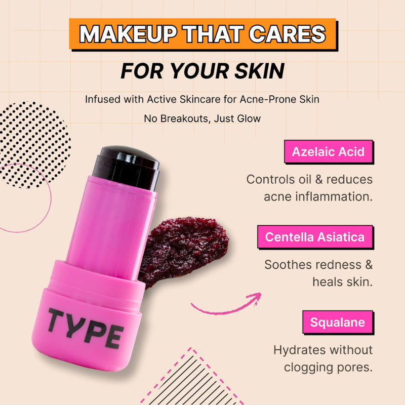 Type Beauty Zit Quit Hydra Jelly Tint with Azelaic Acid For Cheeks, Lips and Eyes