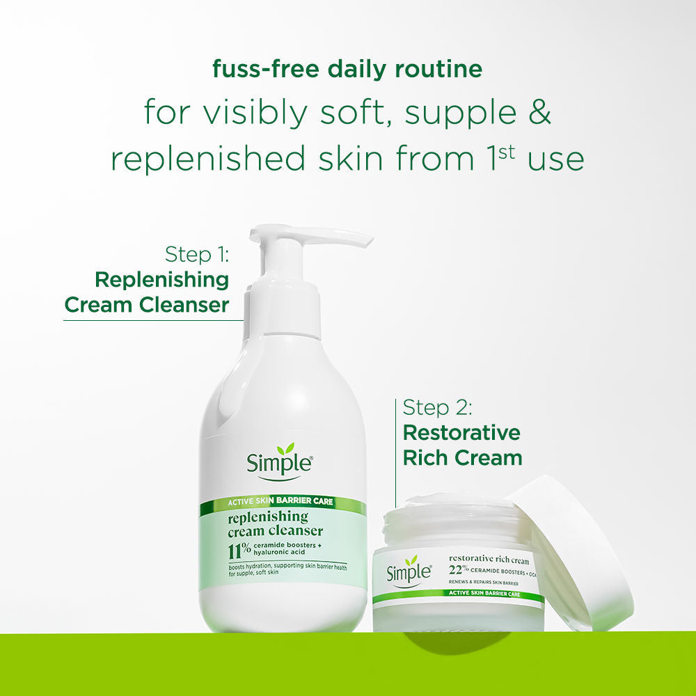 SIMPLE Active Skin Barrier Care, with 11% Ceramide Boosters for Sensitive Skin
