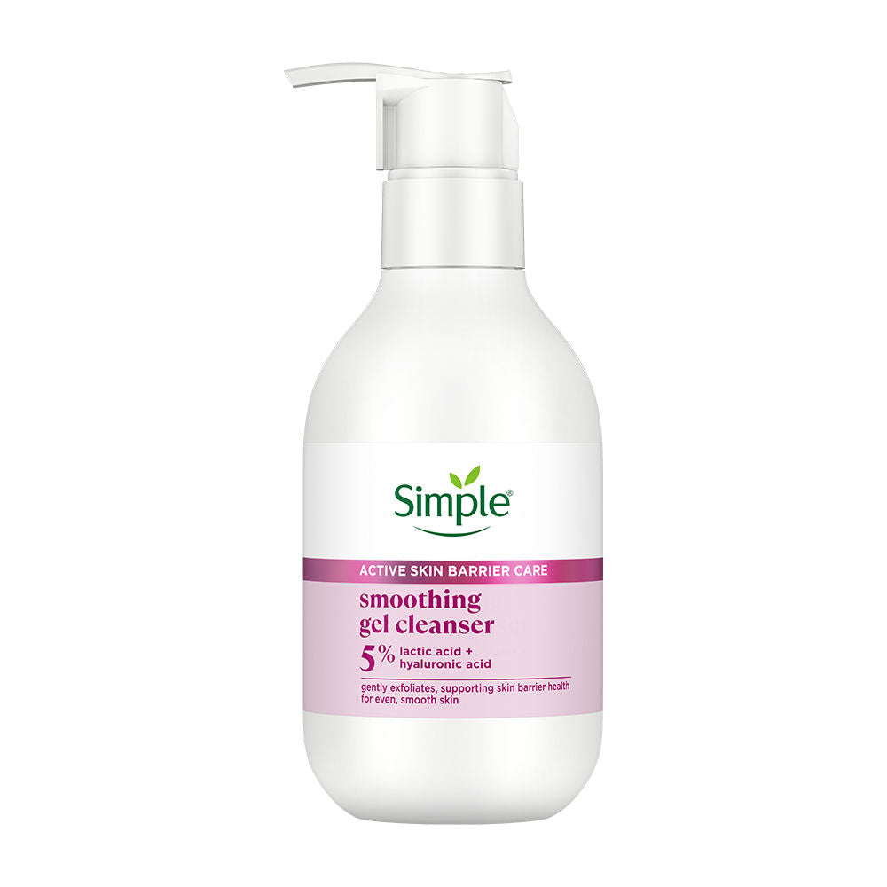 SIMPLE Active Skin Barrier Care with 5% AHA, Gel Cleanser for Gentle Exfoliation