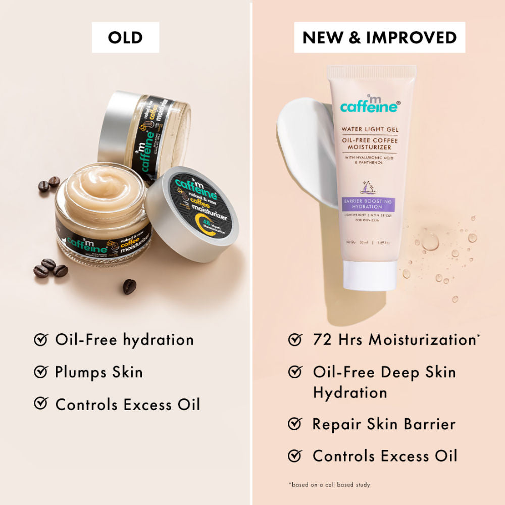 MCaffeine Oil-Free Coffee Face Moisturizer Gel with Hyaluronic Acid & Pro-Vit B5 for Deep Hydration