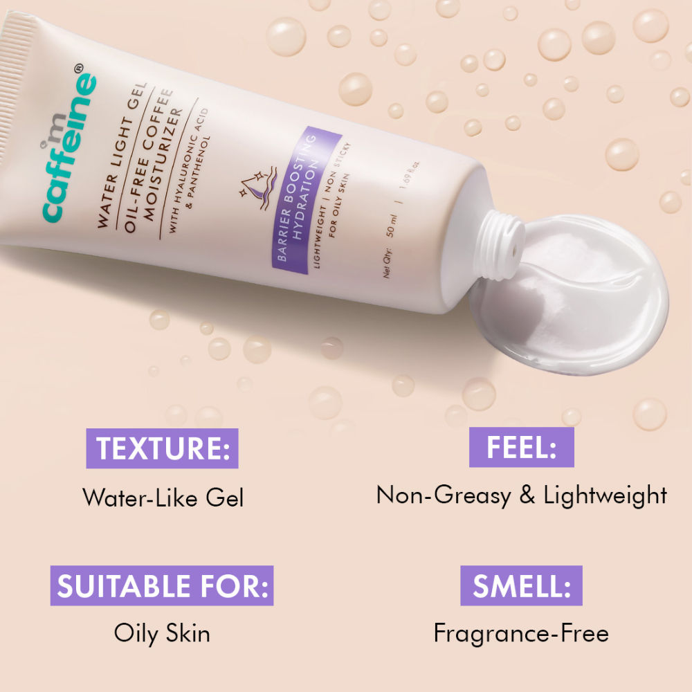 MCaffeine Oil-Free Coffee Face Moisturizer Gel with Hyaluronic Acid & Pro-Vit B5 for Deep Hydration
