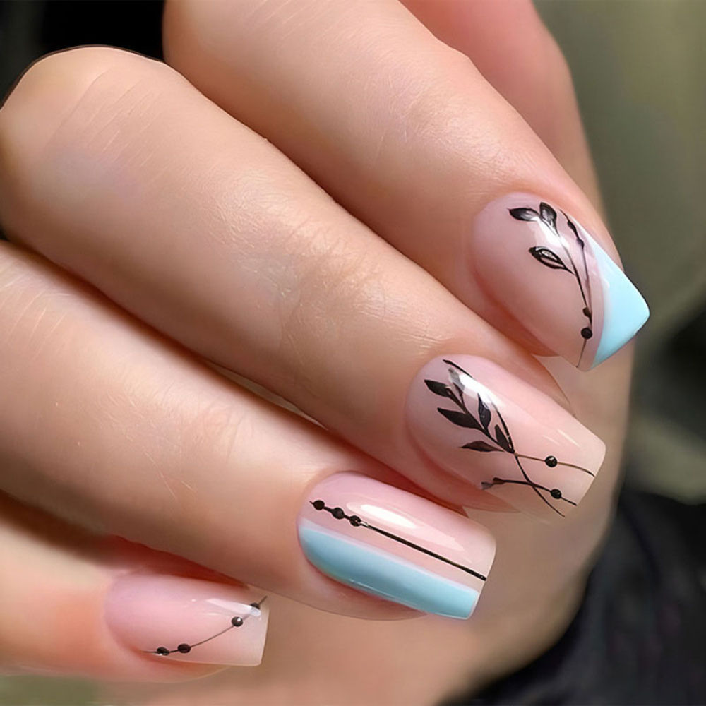 Secret Lives Black Leaves Design With Pink & Black Color