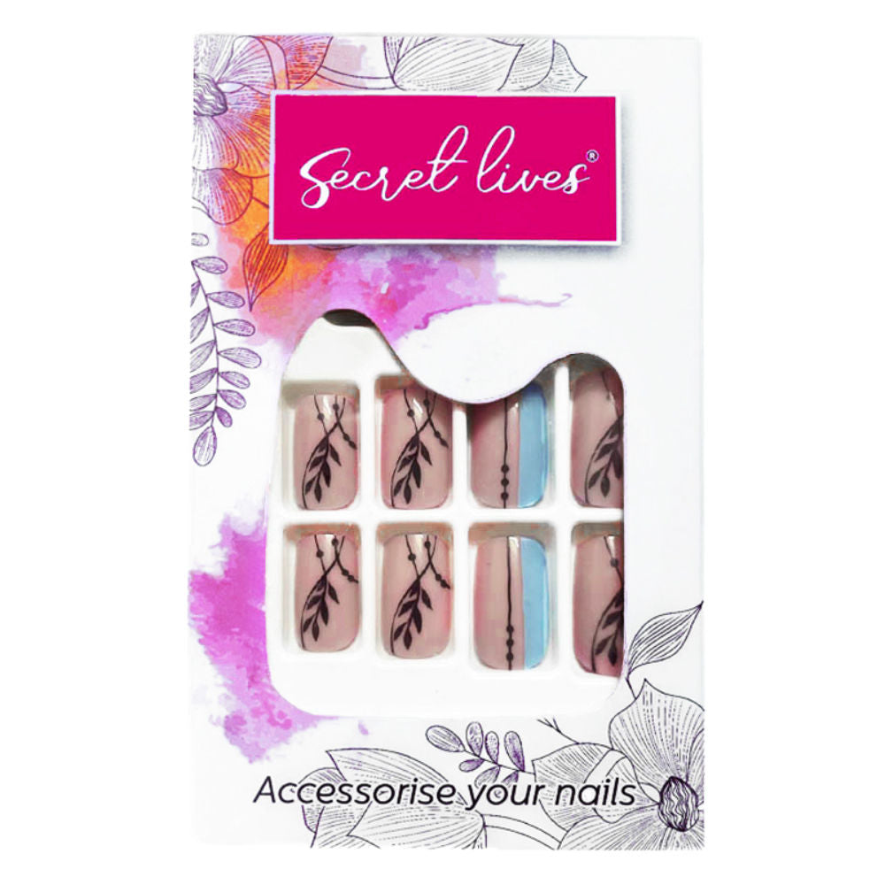 Secret Lives Black Leaves Design With Pink & Black Color