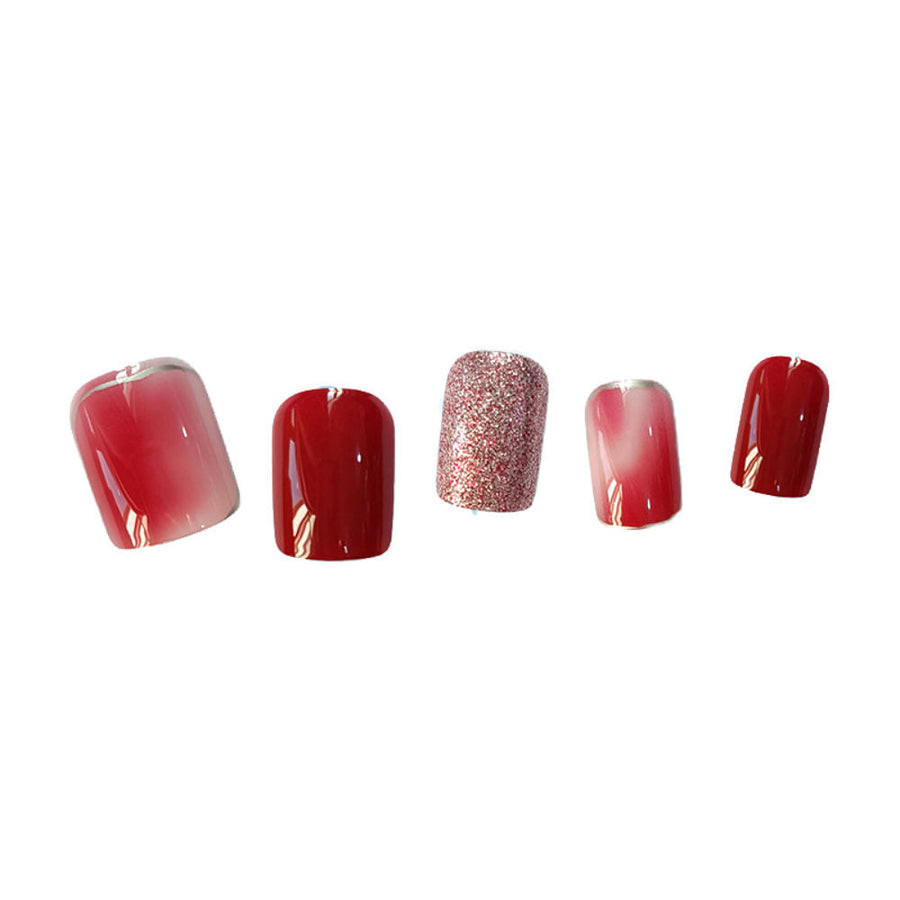 Secret Lives Glossy Red & Pink Color With Glitter Design