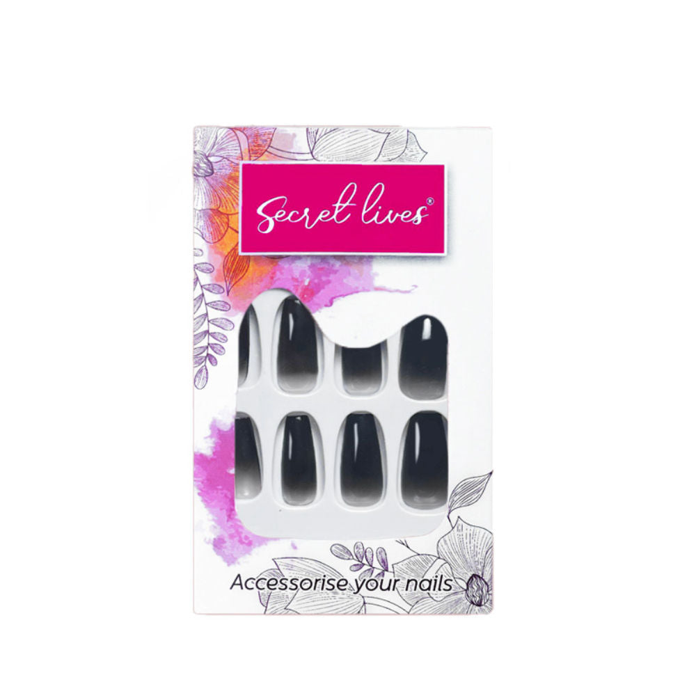 Secret Lives Long Black Color With Semi Transparent Bottom
