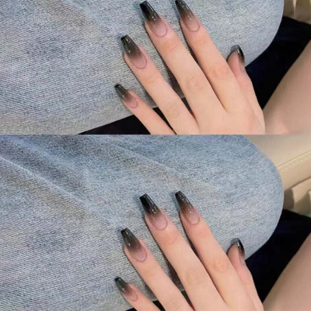 Secret Lives Long Black Color With Semi Transparent Bottom