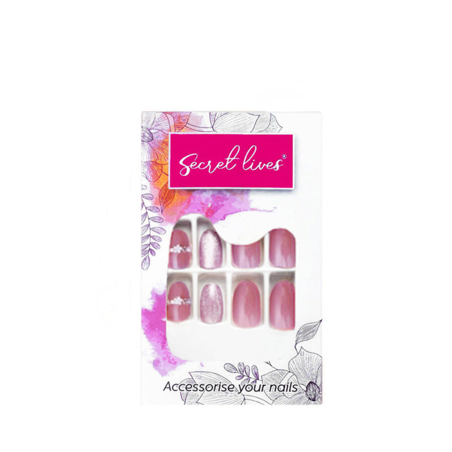 Secret Lives Designer Cats Eye Pink Color With 3D Pearl & Flower