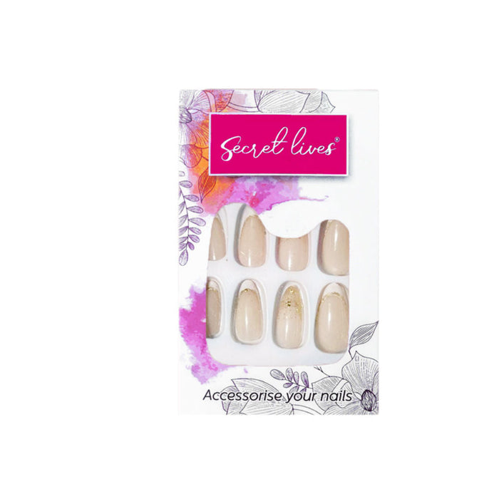 Secret Lives Light Nude Pink Color With Golden Glitter