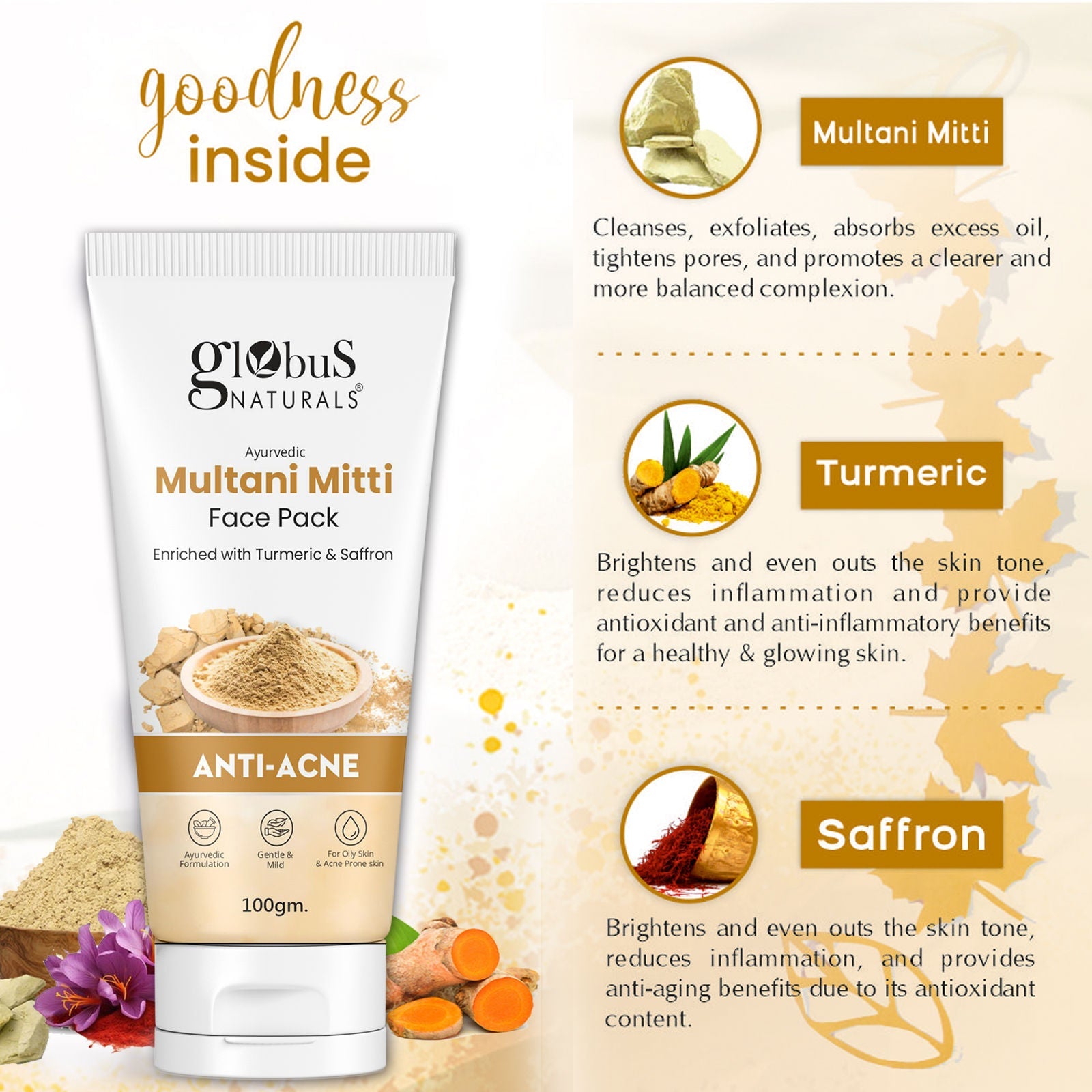 Globus Naturals Anti Acne Multani Mitti Face Pack