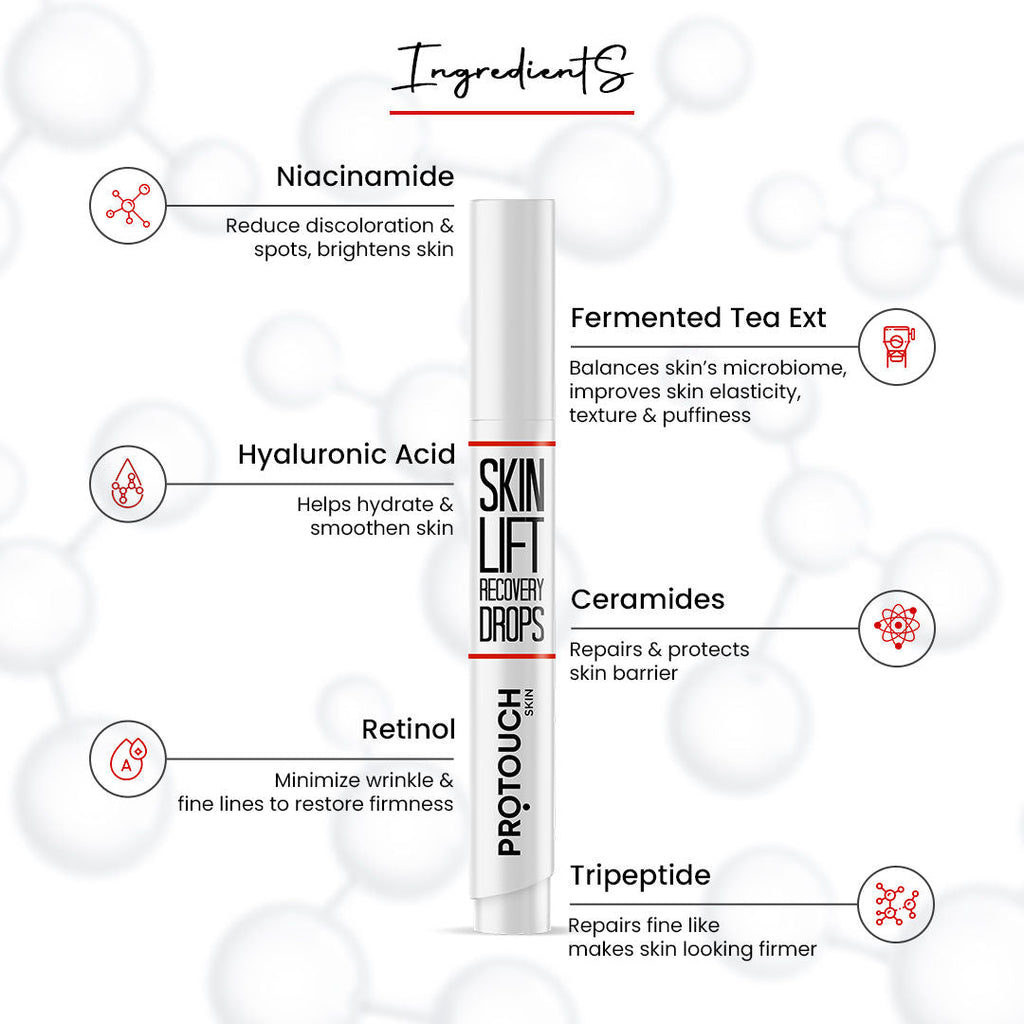 PROTOUCH Skin Lift Recovery Serum with Retinol and Korean Kombaucha, Prevents Wrinkle & Ageing
