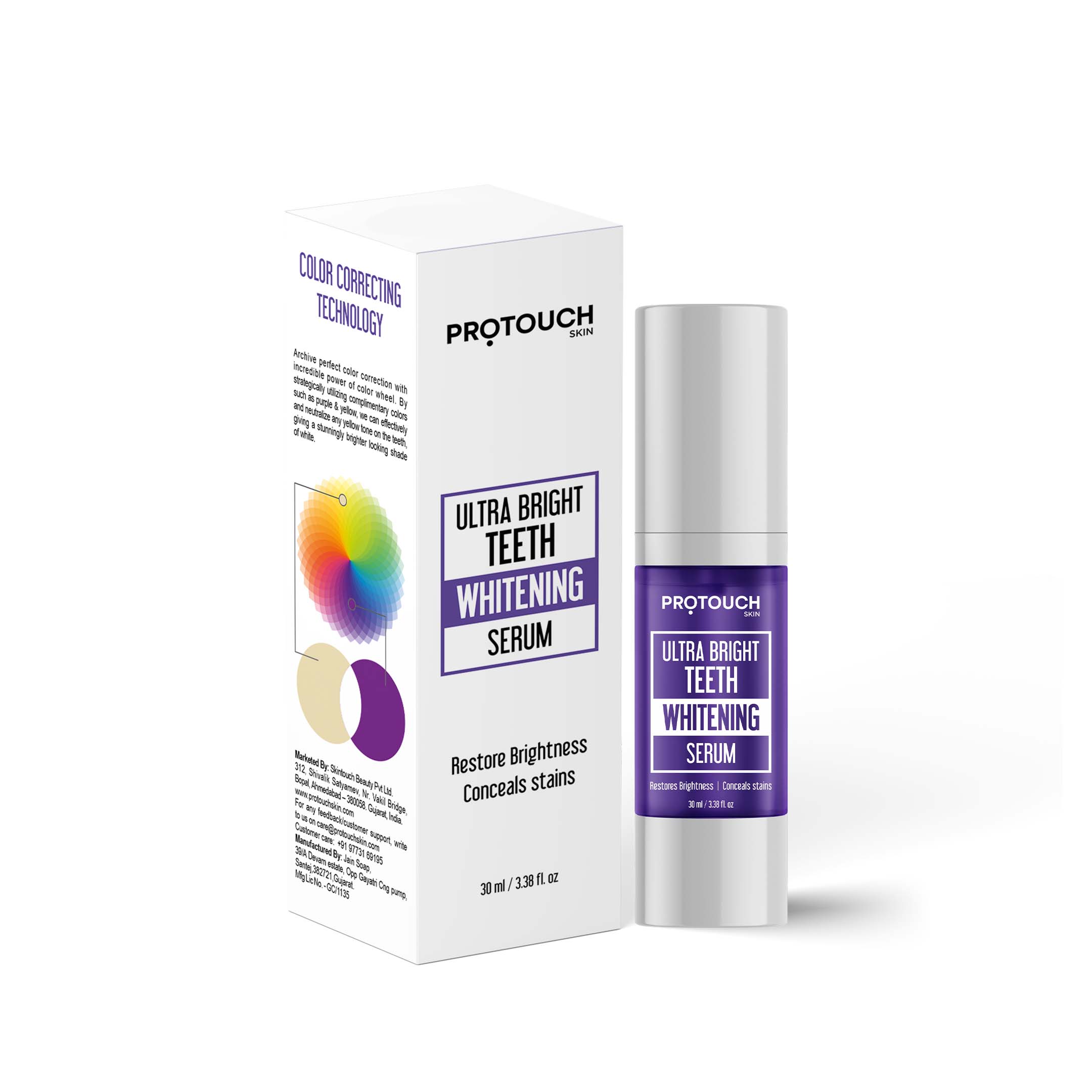 PROTOUCH Ultra Bright Purple Teeth Whitening Toothpaste Serum, Colour Correction