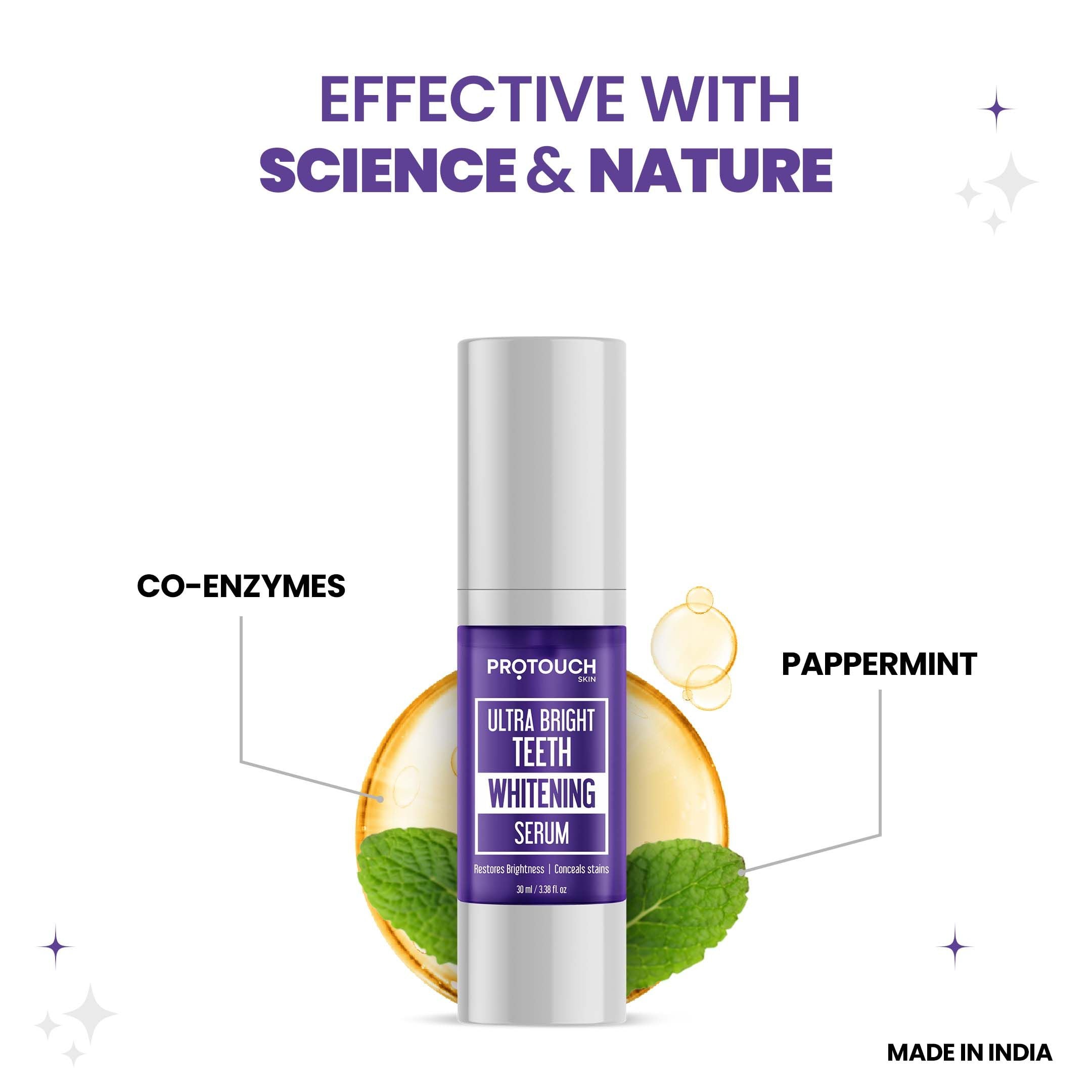PROTOUCH Ultra Bright Purple Teeth Whitening Toothpaste Serum, Colour Correction
