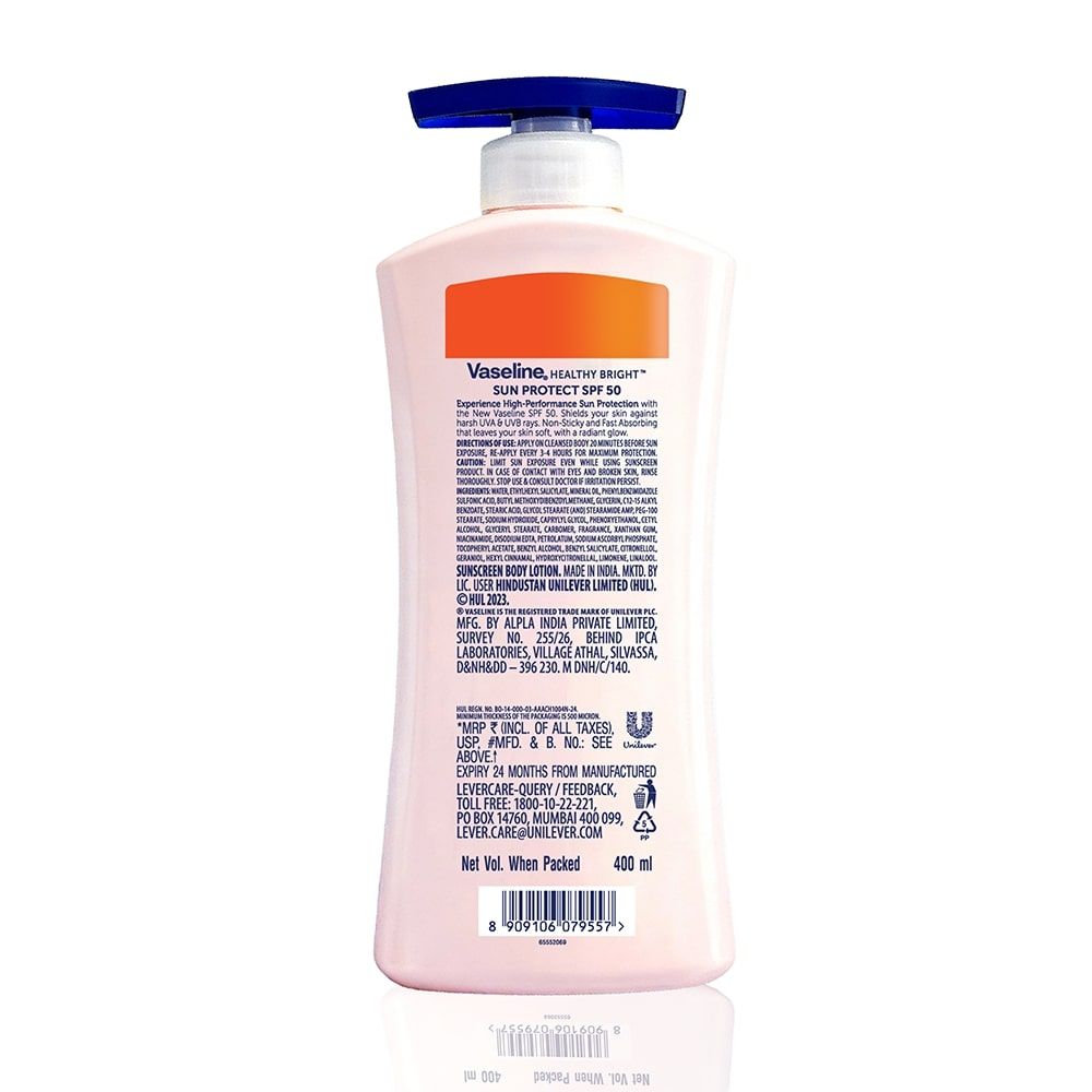 Vaseline Sun Protect SPF 50 PA++++ Lotion, UVA + UVB Protection