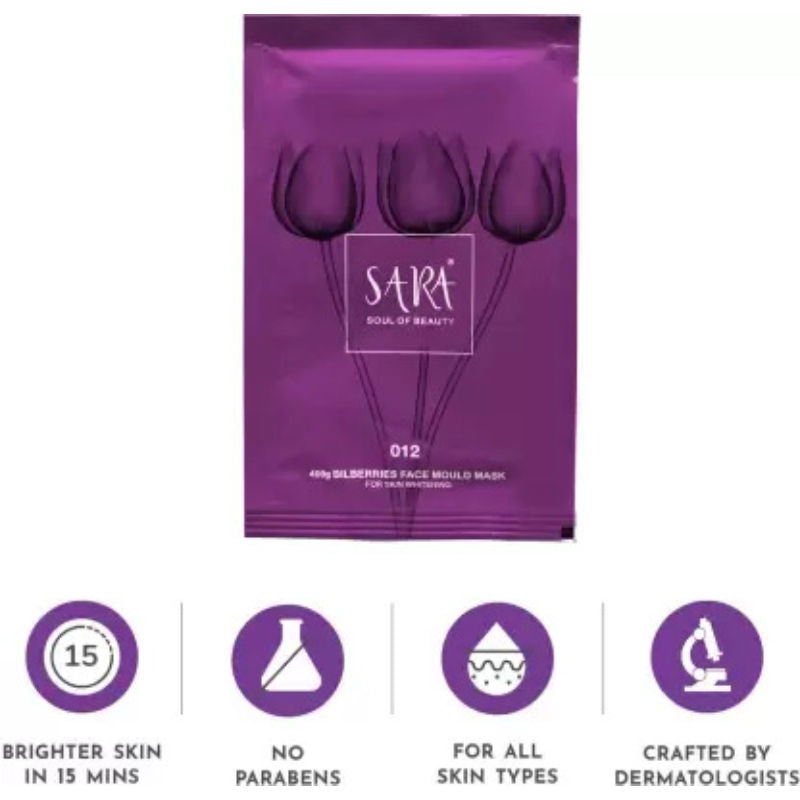 Sara Bilberries Facial Mould Mask For Brightened & Hydrated Skin, De-tan for youthful looks