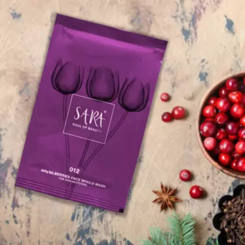 Sara Bilberries Facial Mould Mask For Brightened & Hydrated Skin, De-tan for youthful looks