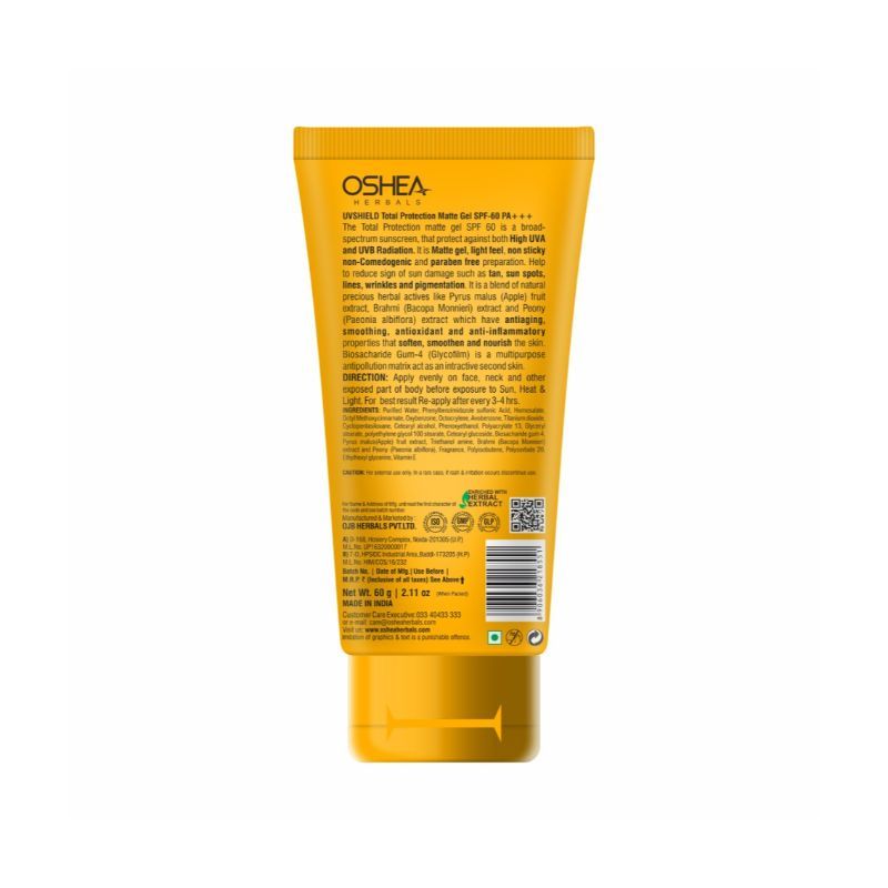 Oshea Herbals UV Shield SPF 60 PA+++ Total Protection Matte Gel