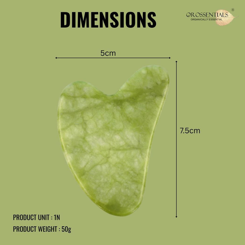 OROSSENTIALS Jade Gua Sha Stone Face Massager For Face, Neck Glow & Skin Brightening