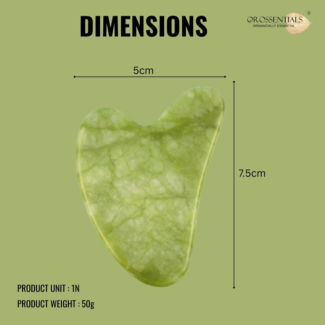 OROSSENTIALS Jade Gua Sha Stone Face Massager For Face, Neck Glow & Skin Brightening