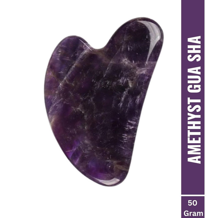 OROSSENTIALS Amethyst Gua Sha Stone Face Massager For Face, Neck Glow & Skin Brightening