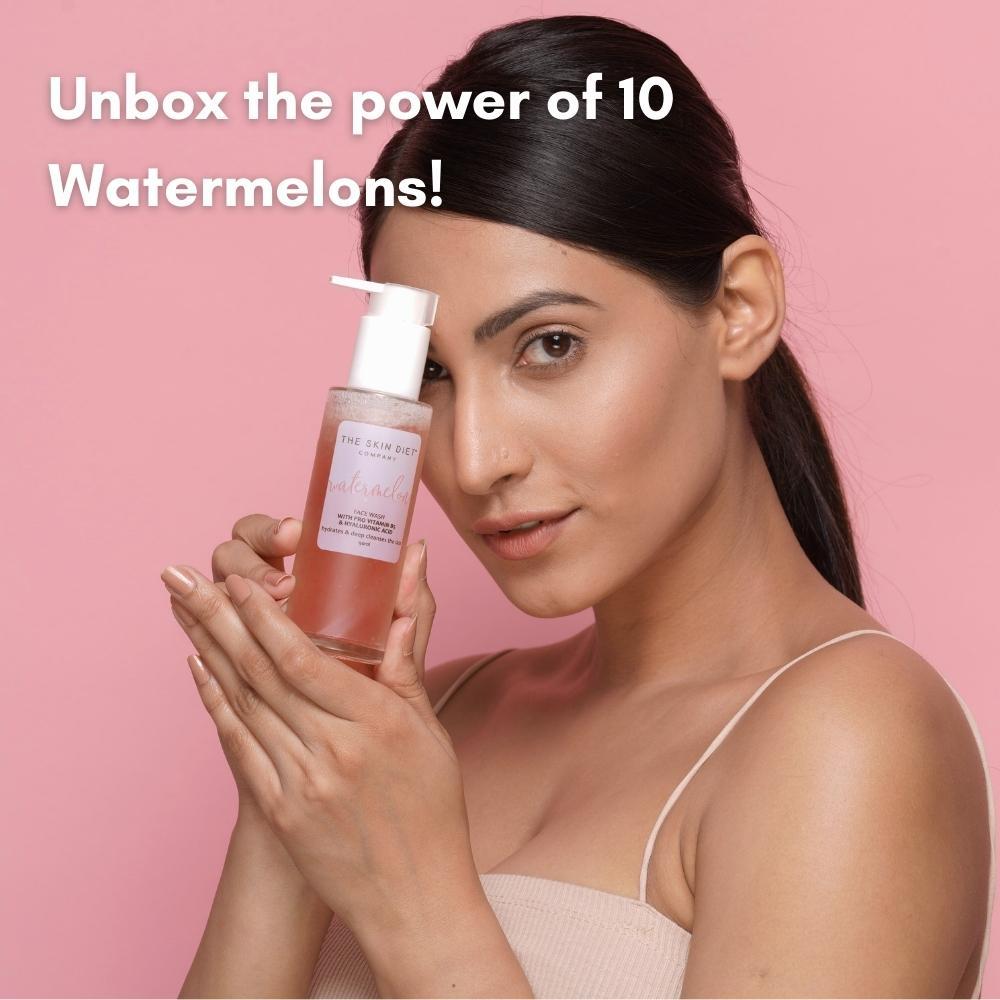 THE SKIN DIET COMPANY Watermelon Hyaluronic + Salicylic Acid Face Wash for Dull, Dry & Oily Skin