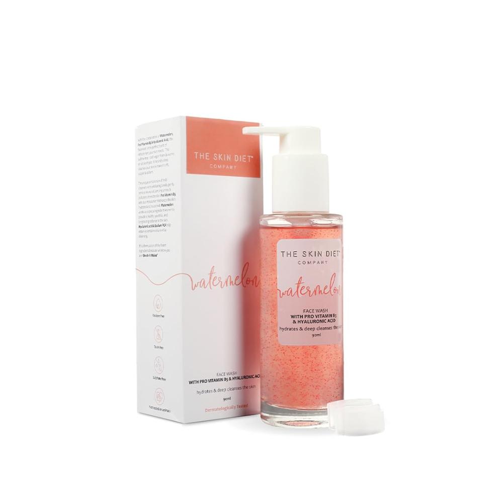THE SKIN DIET COMPANY Watermelon Hyaluronic + Salicylic Acid Face Wash for Dull, Dry & Oily Skin