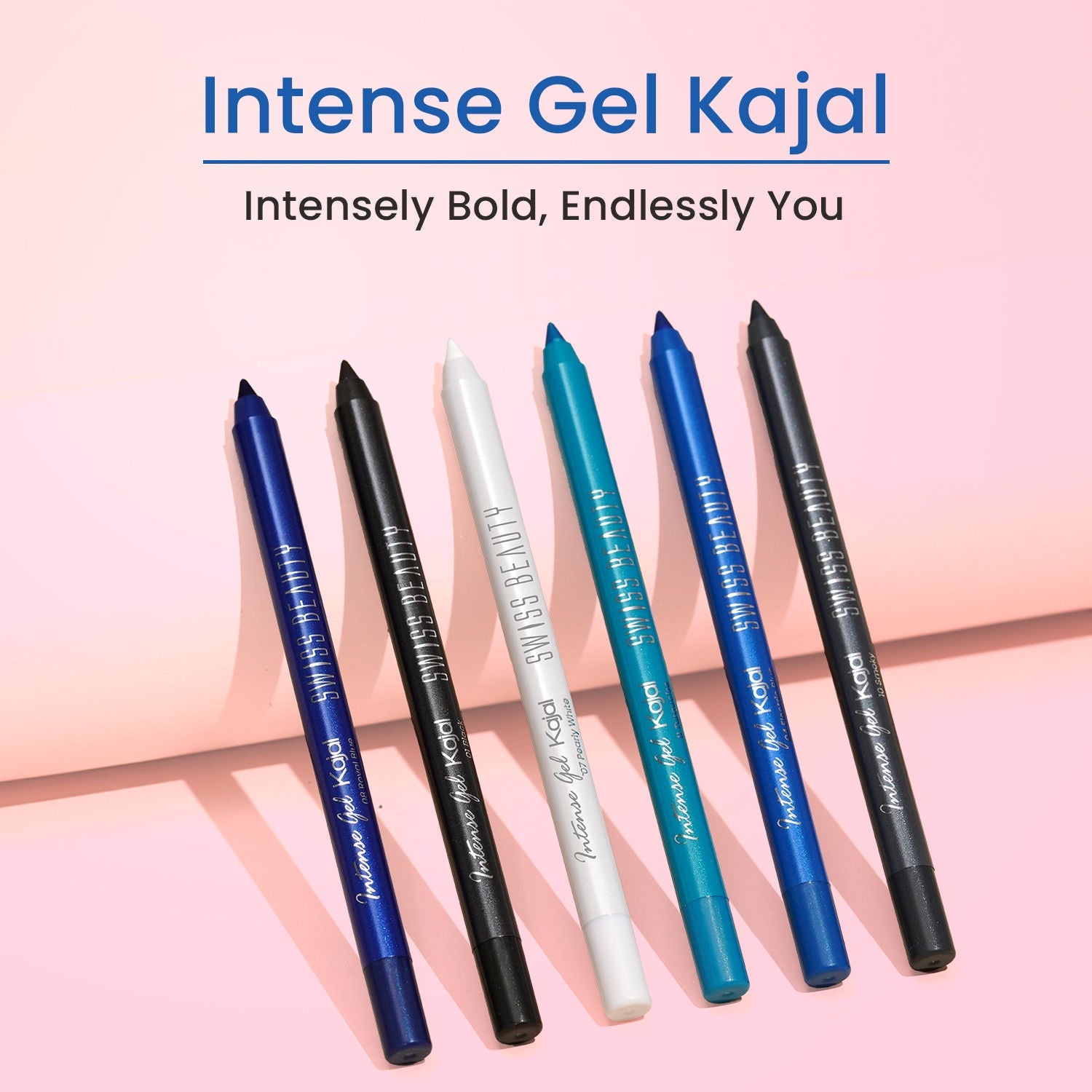 Swiss Beauty Intense Gel Kajal 12-Hour Stay Smudge-Proof with Sharpener