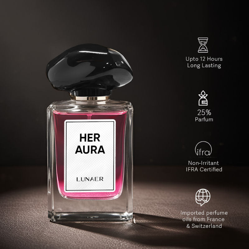 Lunaer Her Aura Floral Perfume With Lavender, Jasmine & Vanilla Notes For Women