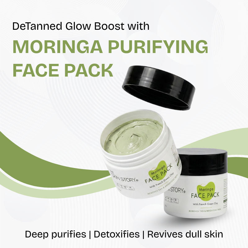 The Skin Story Moringa Face Pack For Deep Cleansing Removes Tan Blackheads Dead Skin, Tightens Pores