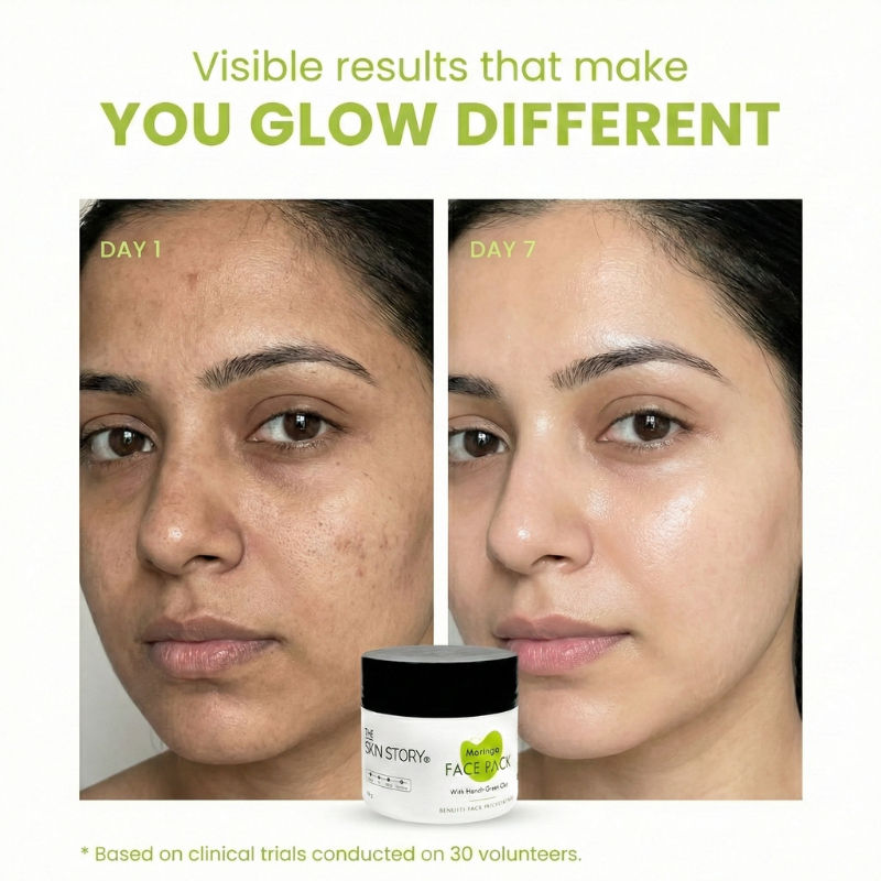 The Skin Story Moringa Face Pack For Deep Cleansing Removes Tan Blackheads Dead Skin, Tightens Pores