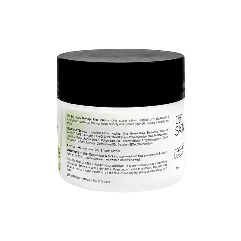 The Skin Story Moringa Face Pack For Deep Cleansing Removes Tan Blackheads Dead Skin, Tightens Pores
