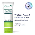 WishCare 2% Salicylic Acid Face Wash with AHA, Greentea & Tea Tree -Oil Control-Reduces Sebum & Acne