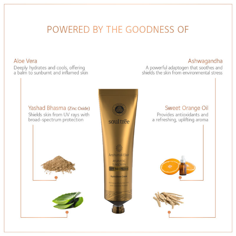 SoulTree Anshumali Elixir Ayurvedic Sunscreen SPF 50 PA+++