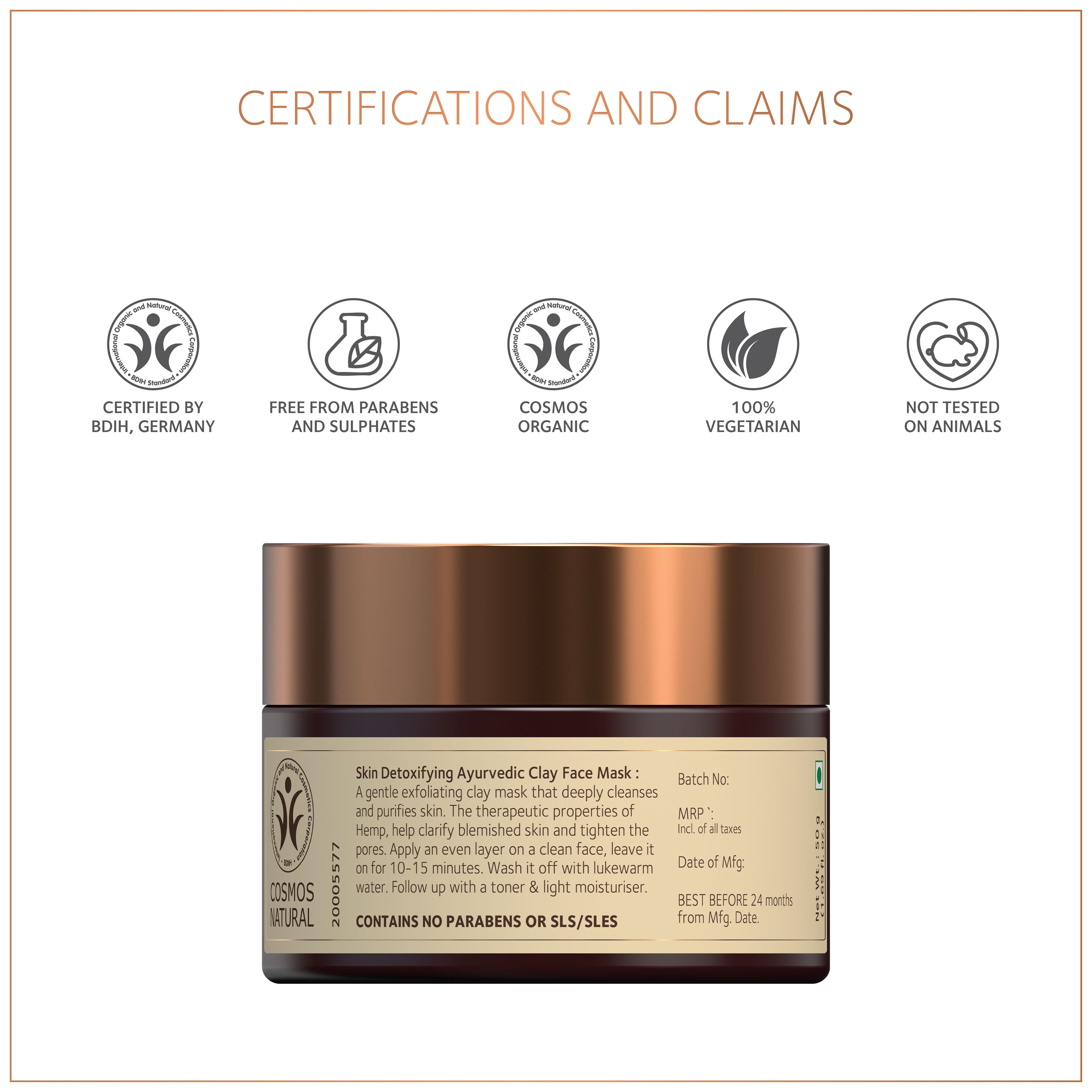 SoulTree Hemp Skin Detoxifying Ayurvedic Clay Face Mask