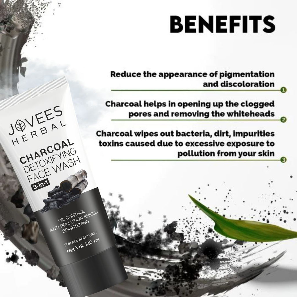 Jovees Activated Charcoal Detoxifying Face Wash Smooth & Supple Skin