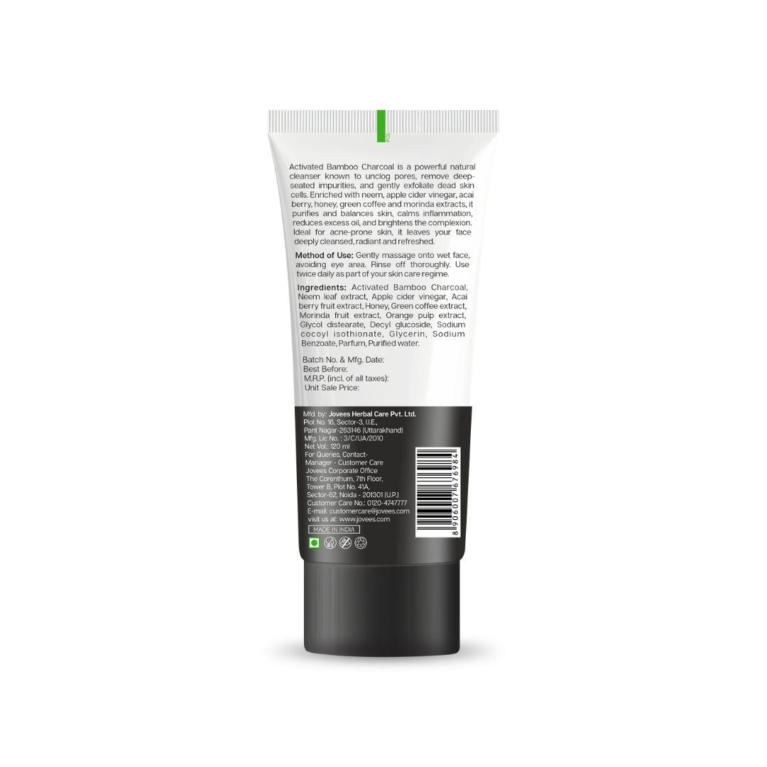 Jovees Activated Charcoal Detoxifying Face Wash Smooth & Supple Skin