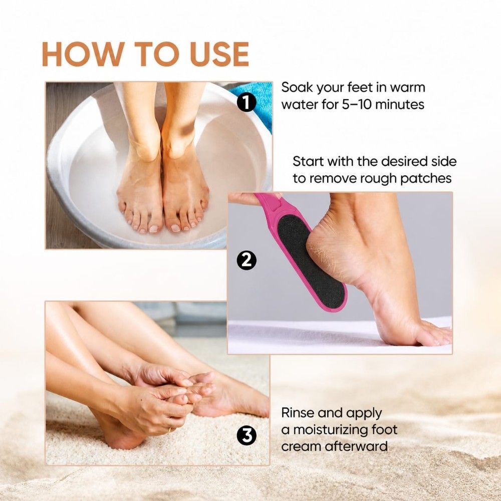 Bronson Professional Double Sided Emery Foot File Callus, Dead Skin Remover for Smooth Pedicure Feet