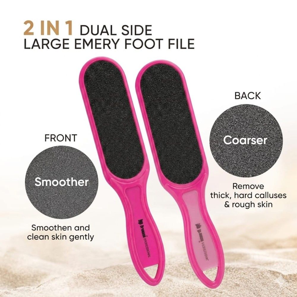 Bronson Professional Double Sided Emery Foot File Callus, Dead Skin Remover for Smooth Pedicure Feet