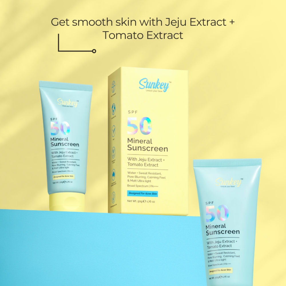 Sunkey Mineral Sunscreen SPF 50 PA++++ With Jeju And Tomato Extract