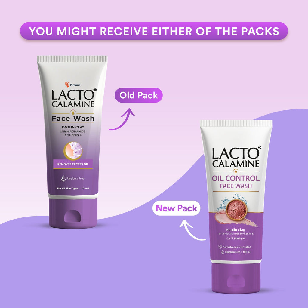 Lacto Calamine Face Wash with Kaolin Clay, Niacinamide & Vitamin E for All Skin Types