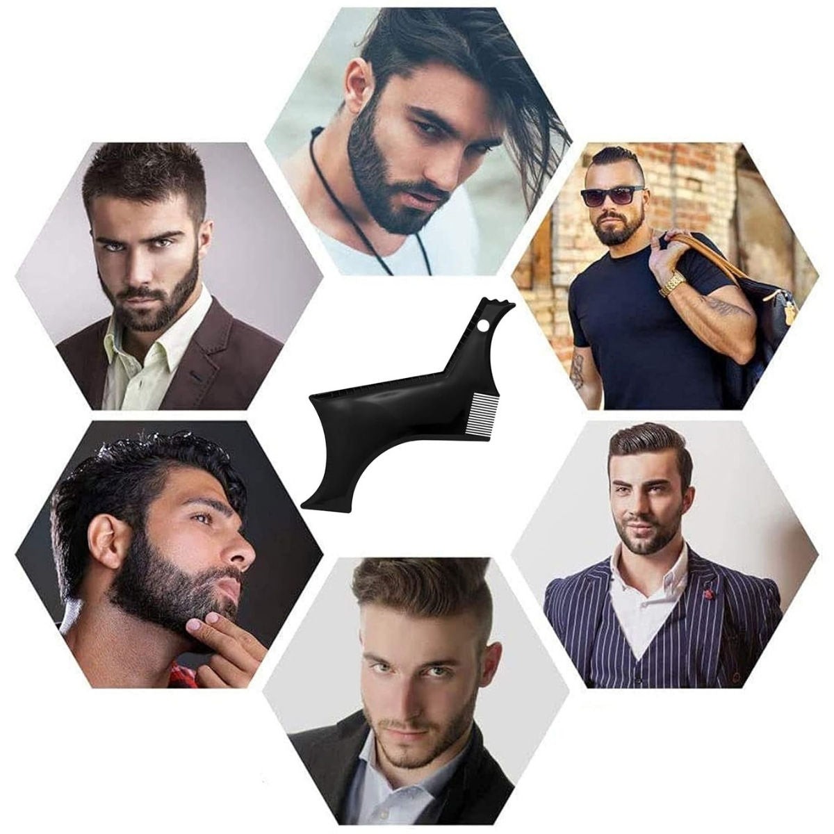 Matra Beard Shaper Tool with Comb for Trimming Shaping Styling Beard and Moustache Stencil Styler