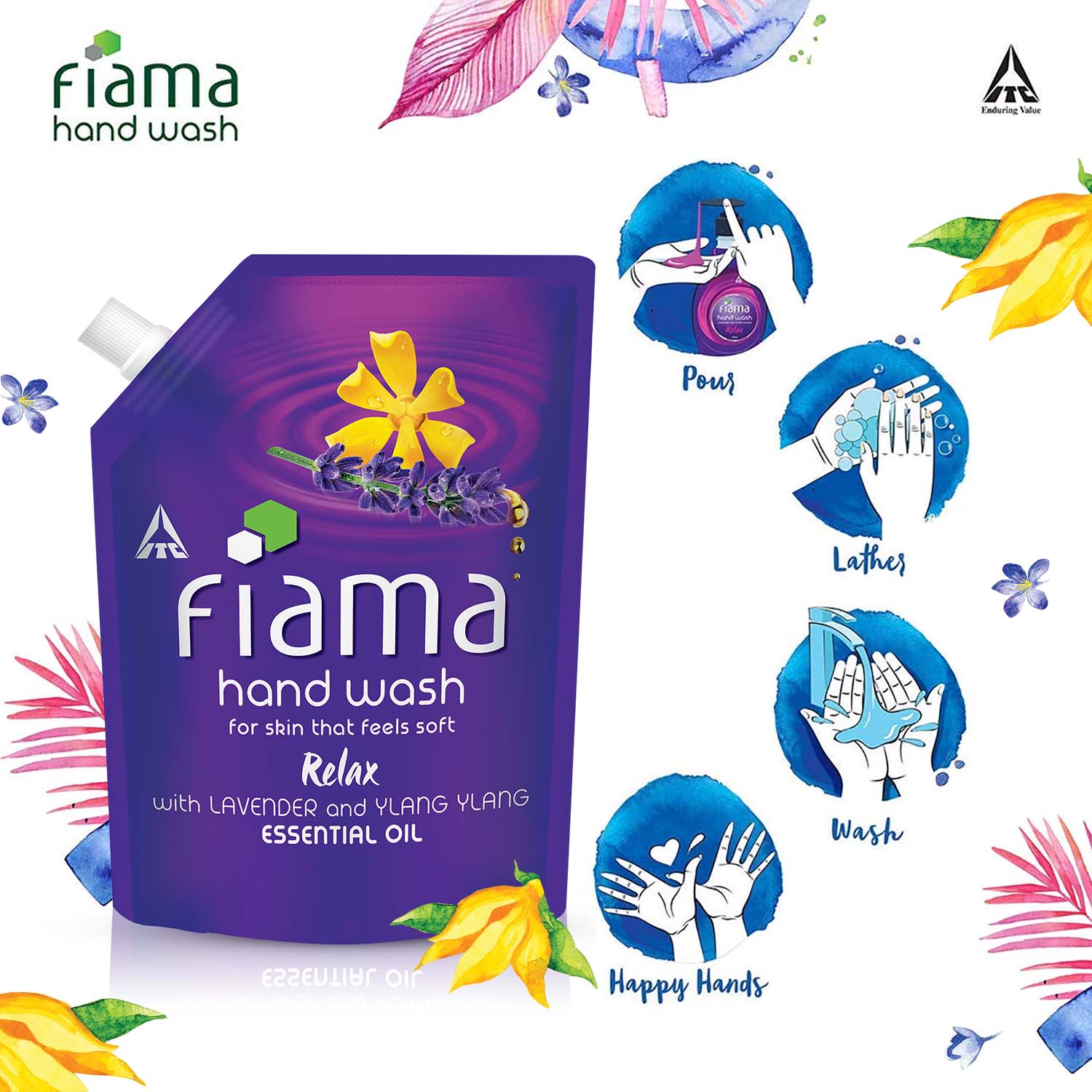 Fiama Relax Moisturising Hand Wash, Lavender and Ylang Ylang