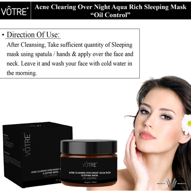 Votre Acne Clearing Over Night Aqua Rich Sleeping Mask Oil Control