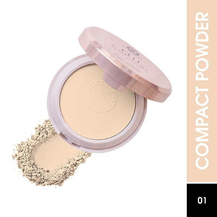 Colors Queen 2-In-1 Oil Control Compact Powder with SPF 15 - Ivory - Shade - 01